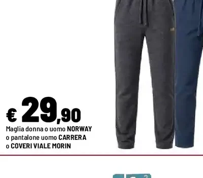 Maglia donna o uomo Norway o pantalone uomo Carrera