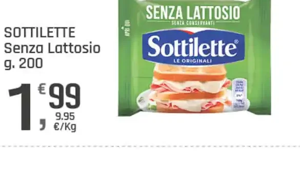 Sottilette senza lattosio