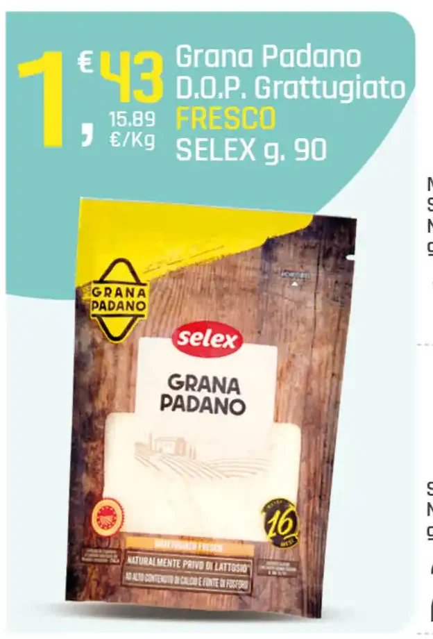 Grana Padano D.O.P. grattugiato fresco Selex