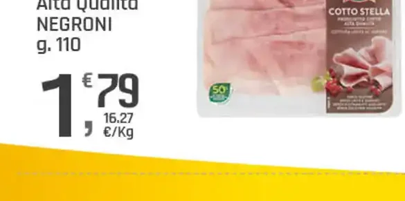 Prosciutto cotto stella alta qualità