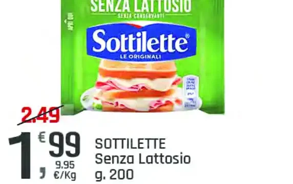 Sottilette senza lattosio