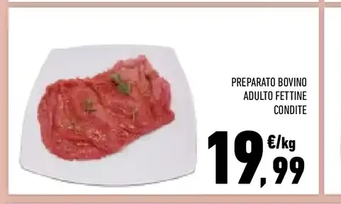 Preparato bovino adulto fettine condite