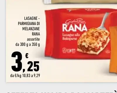 Lasagne e parmigiana di melanzane Rana