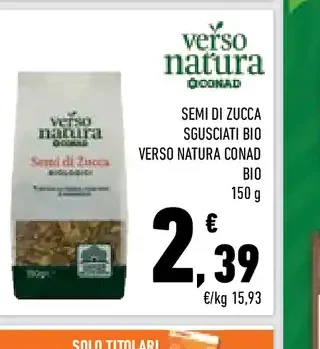Semi di zucca sgusciati bio Verso Natura Conad