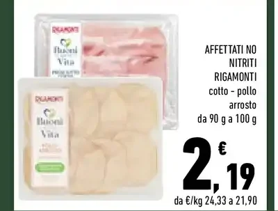 Affettati no nitriti cotto pollo arrosto
