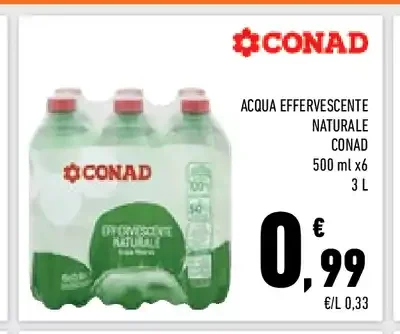 Acqua effervescente naturale Conad