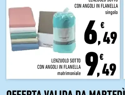 Lenzuolo sotto con angoli in flanella