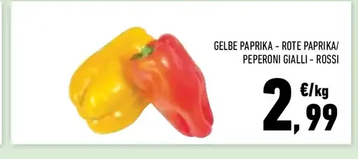 Peperoni gialli e rossi