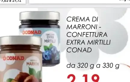 Crema di marroni e confettura extra mirtilli Conad