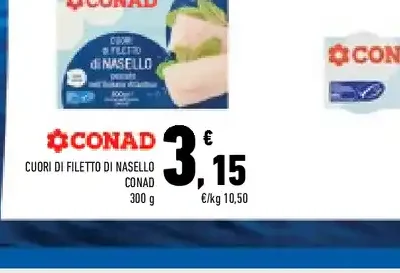 Cuori di filetto di nasello Conad