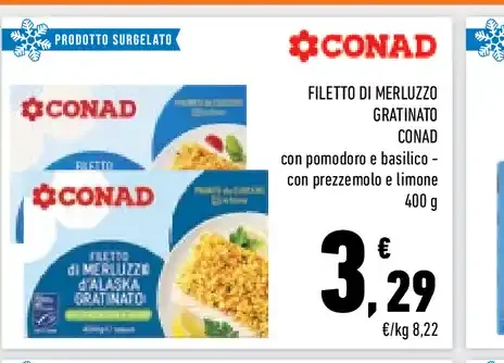 Filetto di merluzzo gratinato Conad