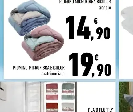Piumino microfibra bicolor matrimoniale