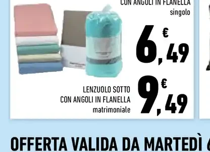 Lenzuolo sotto con angoli in flanella