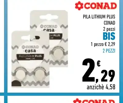 Pile Lithium Plus Conad 2 pezzi