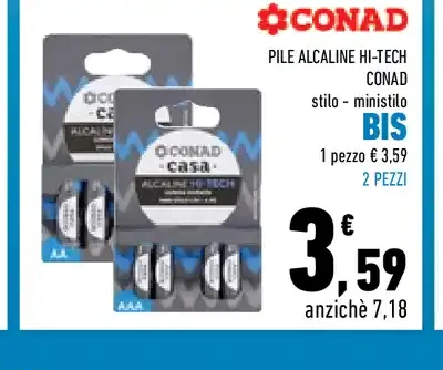 Pile alcaline hi-tech Conad stilo-ministilo