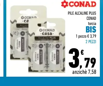 Pile alcaline plus Conad torcia