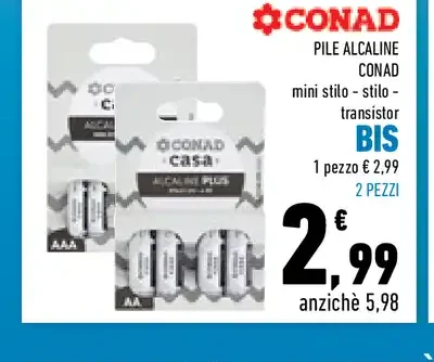 Pile alcaline Conad mini stilo-stilo-transistor