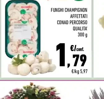 Funghi champignon affettati