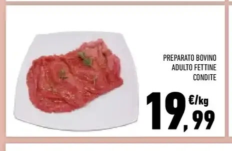 Preparato bovino adulto fettine condite