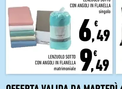 Lenzuolo sotto con angoli in flanella