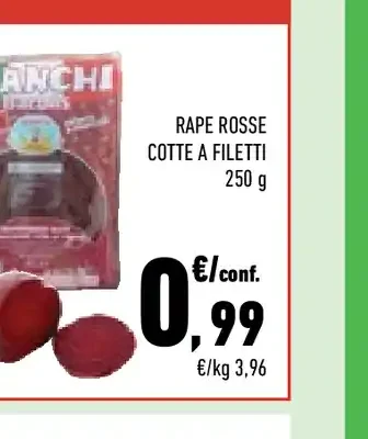 Rape rosse cotte a filetti