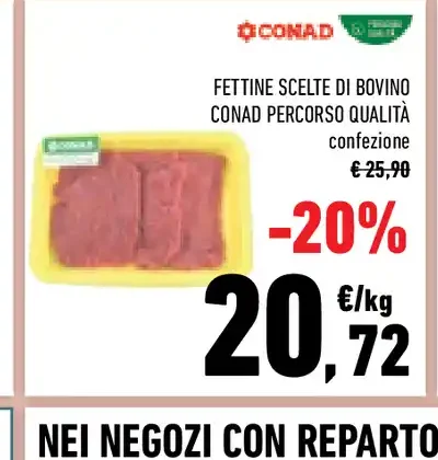 Fettine scelte di bovino Conad Percorso Qualità