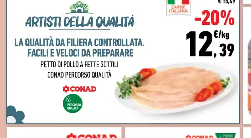 Petto di pollo a fette sottili Conad Percorso Qualità