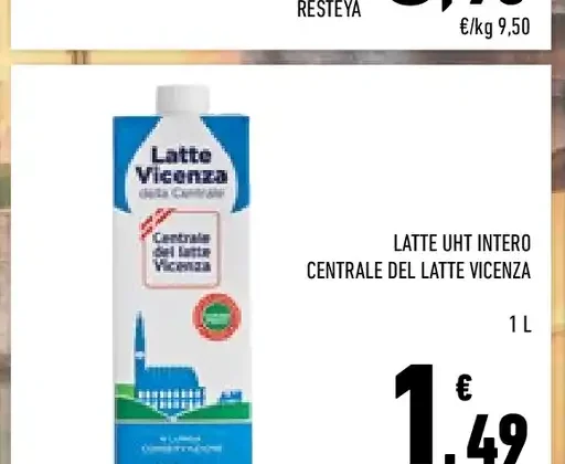 Latte UHT intero Centrale del Latte Vicenza