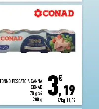 Tonno pescato a canna Conad