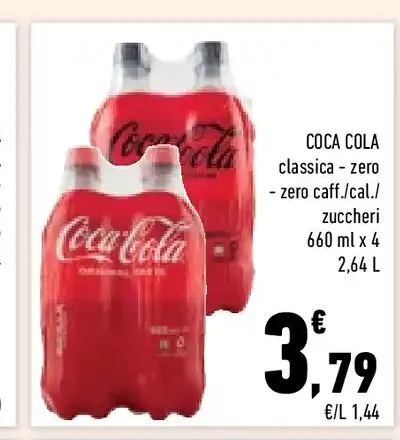 Coca-Cola classica zero zero caffeinata