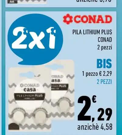 Pile al litio Plus Conad