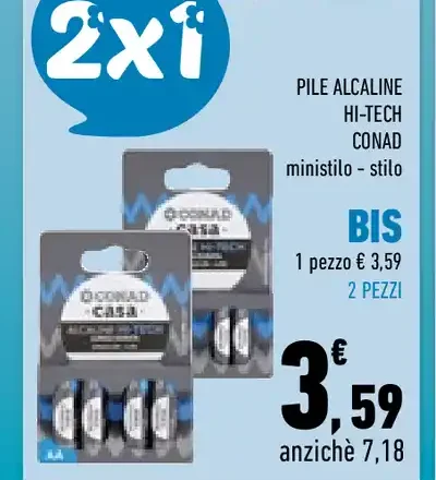 Pile alcaline Hi-Tech Conad ministilo stilo