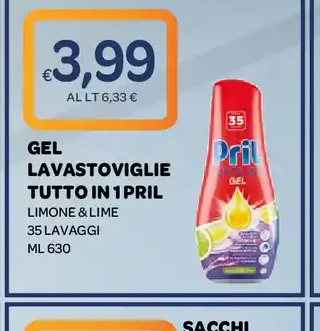 Gel lavastoviglie Pril Tutto in 1