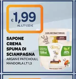 Sapone crema spuma di sciampagna