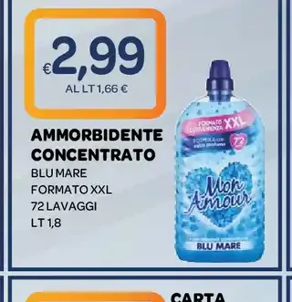 Ammorbidente concentrato Mon Amour Blu Mare