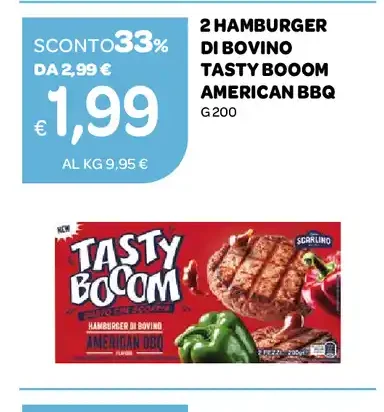 2 hamburger di bovino Tasty Boom American BBQ