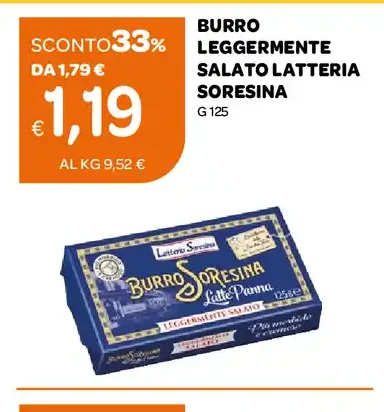 Burro leggermente salato Latteria Soresina
