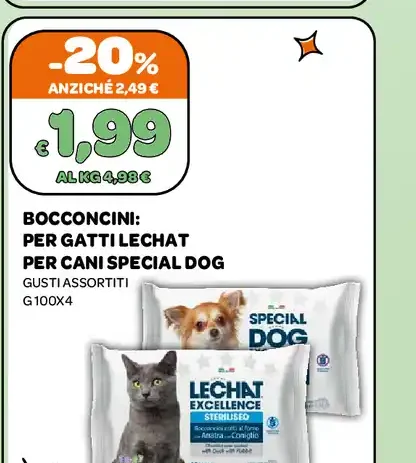 Bocconcini per gatti Lechat e per cani Special Dog