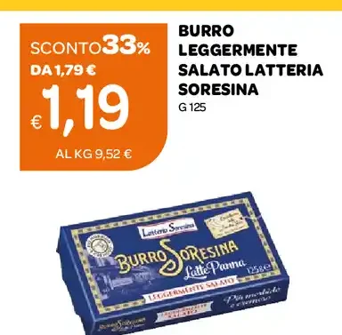 Burro leggermente salato Latteria Soresina
