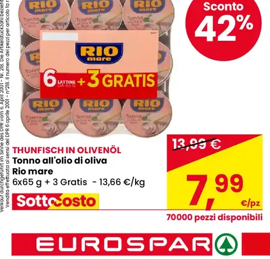 Tonno all'olio di oliva Rio Mare