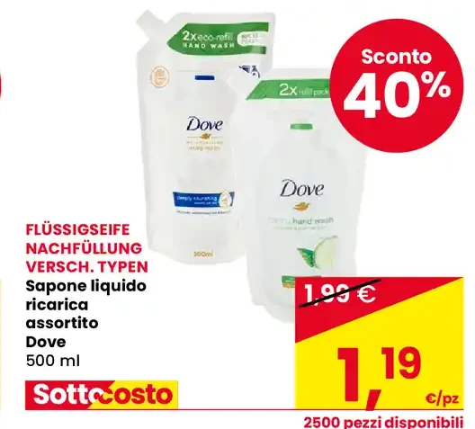 Sapone liquido ricarica Dove