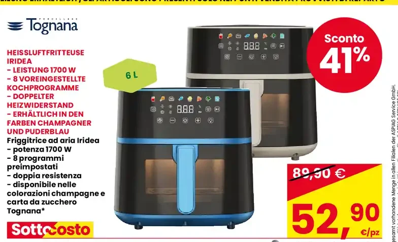 Friggitrice ad aria 6 L