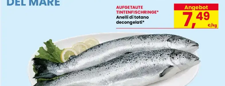 Anelli di totano decongelati