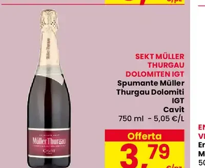 Spumante Müller Thurgau Dolomiti IGT