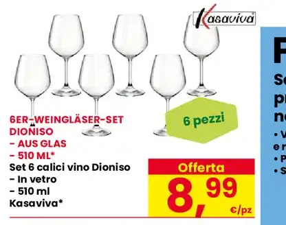 Set calici vino Dioniso