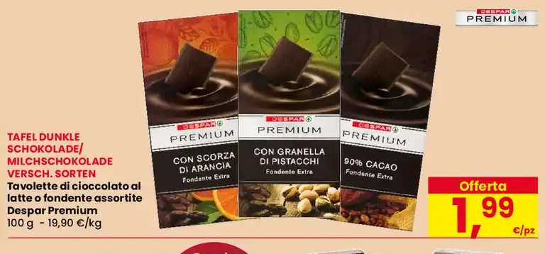 Tavoletta di cioccolato assortita