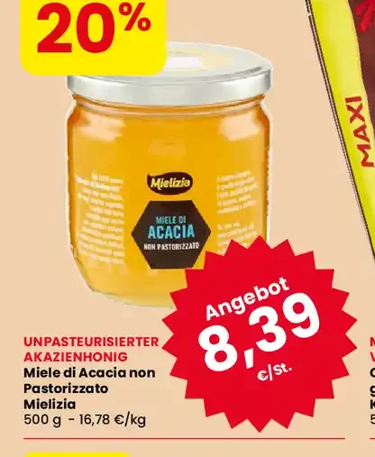 Miele di acacia non pastorizzato