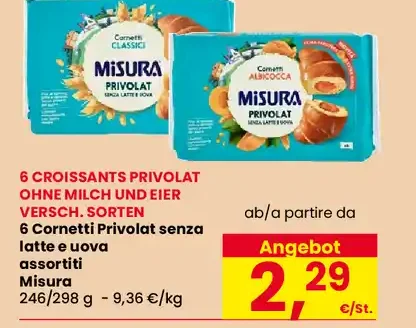 Croissant senza latte e uova