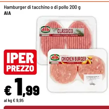 Hamburger di tacchino o di pollo 200 g