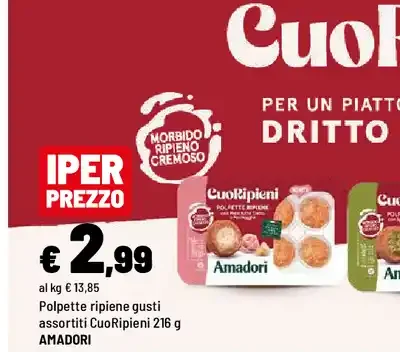 Polpette ripiene gusti assortiti CuoRipieni 216 g
